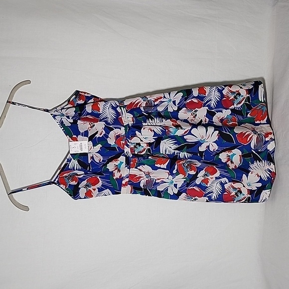 J. Crew  mini dress size 2 Navy Blue Colorful Floral Adjustable Straps🧡 - Picture 1 of 10
